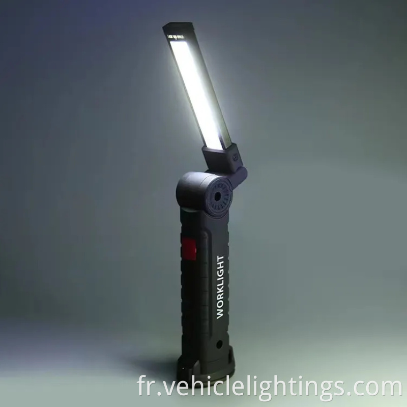 LED COB LED HOT LAT LUBRE À 360 degrés Rotation USB USB RECHARGable Caoutch Couvre-Couvre-Couvre-lampe de travail avec aimant et crochet